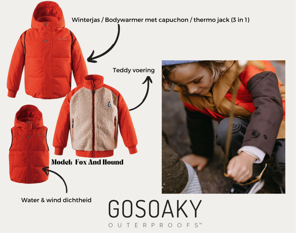 Gosoaky jassen zijn geschikt voor alle weersomstandigheden. 